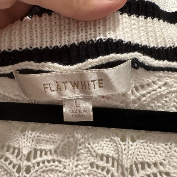 Anthropologie Flat White V-Neck Pointelle Sweater Tennis Prep Preppy Academia - Picture 10 of 14